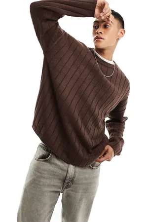 ASOS Oversized knitted wide ribbed jumper in