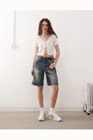 Reclaimed Denim washed jorts in mid
