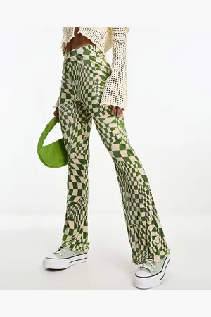 ASOS Plisse flare in checkerboard