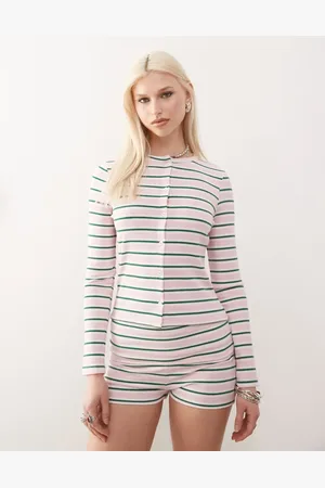 COLLUSION Stripe cardigan in pink