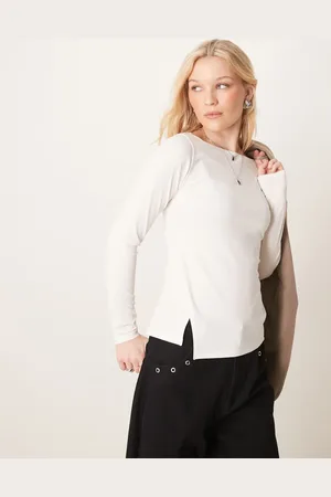 Abercrombie & Fitch Slash neck asymmetric top in