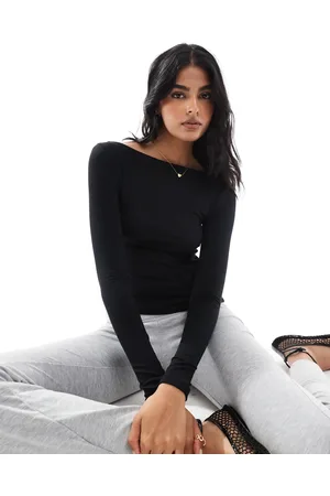 Cotton On Cotton On staple rib boat neck long sleeve top in