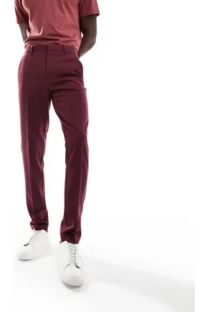 ASOS Smart skinny trousers in burgundy