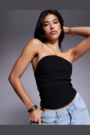 ASOS Longline bengaline bandeau with curved neck in