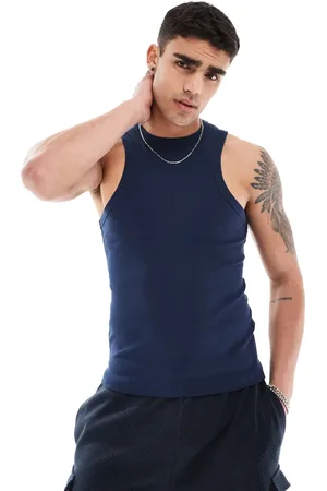 ASOS Muscle fit rib racer vest in
