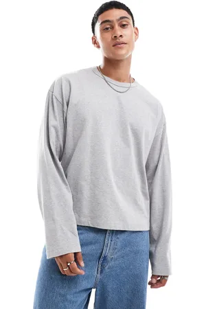 ASOS Heavyweight oversized boxy long sleeve t-shirt 240gsm in marl