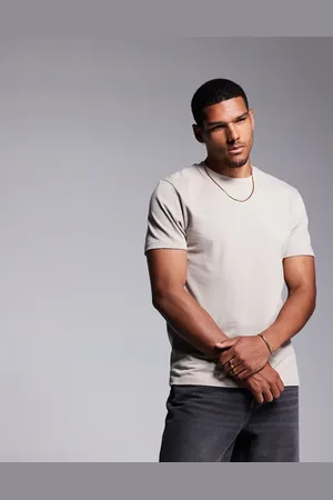 ASOS Heavyweight crew neck t-shirt 240gsm in taupe