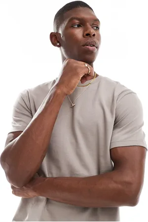 ASOS Heavyweight crew neck t-shirt 240gsm in stone