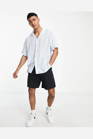 JACK & JONES Originals stripe revere collar short sleeve shirt in