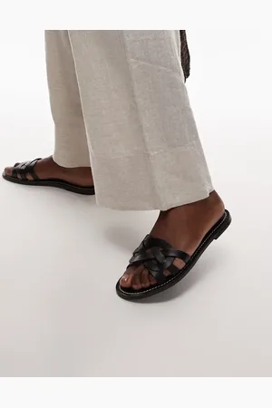 MANGO Leather braid detail sandal in