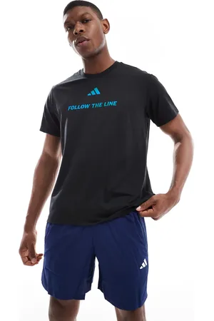adidas Adidas Running Follow The Line t-shirt in and blue