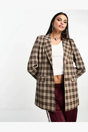 Heartbreak Bengaline slim fit blazer in check