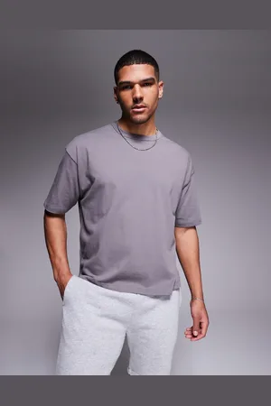 ASOS Heavyweight oversized boxy t-shirt 240gsm in charcoal