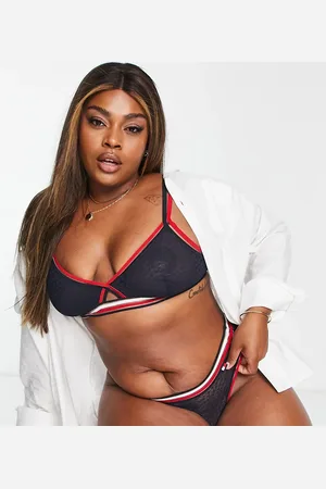 Tommy Hilfiger Curve nylon blend sheer star mesh triangle bralette in
