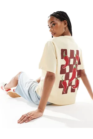 ASOS Oversized tee with chilli graphic in buttermilk