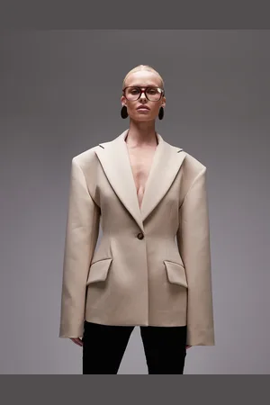 ASOS Sculpted cinch waist blazer in camel