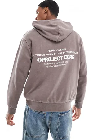 JACK & JONES Back print oversized hoodie in washed