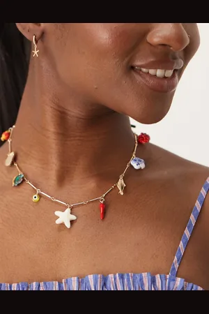 ASOS Necklace with multi charm detail in tone