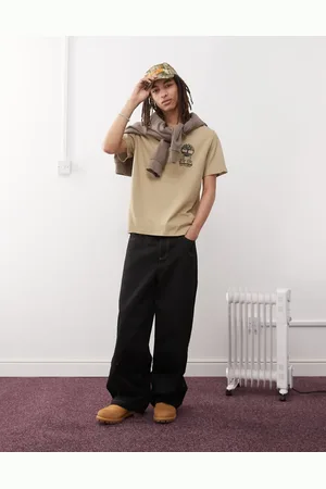 Timberland Bold chest logo t-shirt in beige