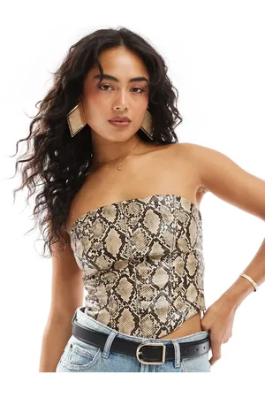 Bershka Faux leather corset in snakeskin