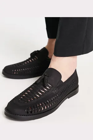 River Island Wide fit woven tassle loafer in