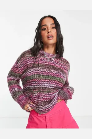JJXX Crew neck jumper in purple space dye