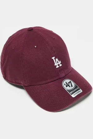 47 Brand LA mini logo cap in washed burgundy