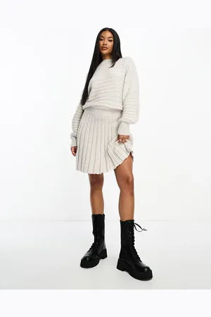 In The Style X Perrie Sian pleated knit skater jumper dress in