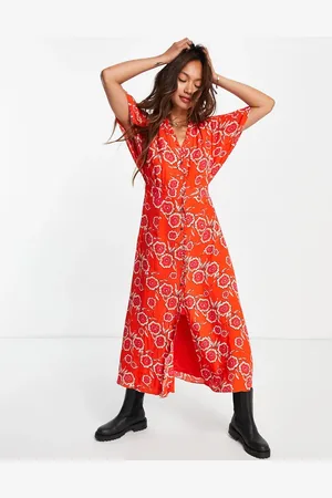Whistles Ella floral midi dress in tea dress in