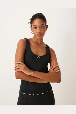 Abercrombie & Fitch Co-ord lettuce hem pyjama cami top in
