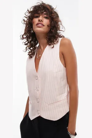 MANGO Oversized stripe waistcoat in