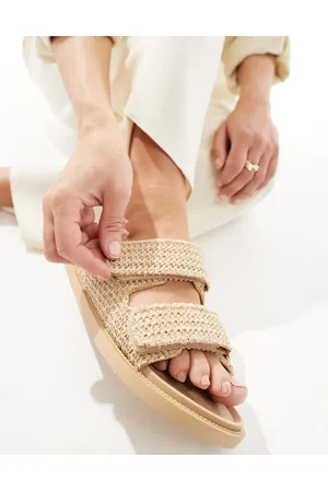 SEQWL Sandals with straps in natural raffia