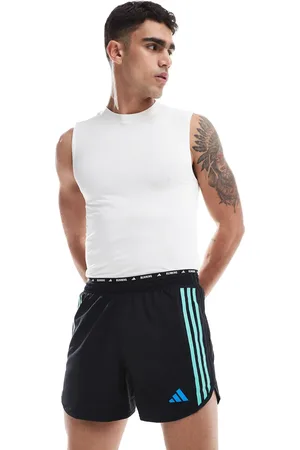 adidas Adidas Running Follow The Line shorts in and blue