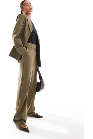 Y.A.S Tailored high waisted straight leg trouser co-ord in taupe