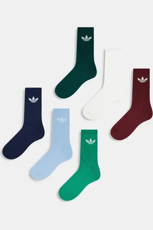 adidas 6 pack crew socks in multi
