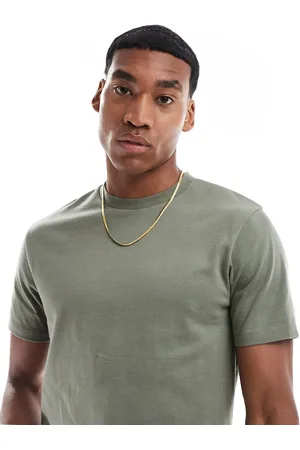 ASOS Heavyweight crew neck t-shirt 240gsm in khaki