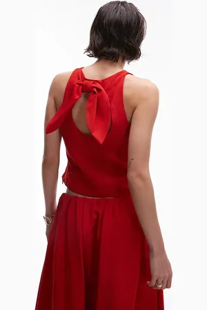 MANGO Bow detail open back top co-ord in