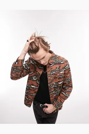 Topman Overshirt in tiger camo print
