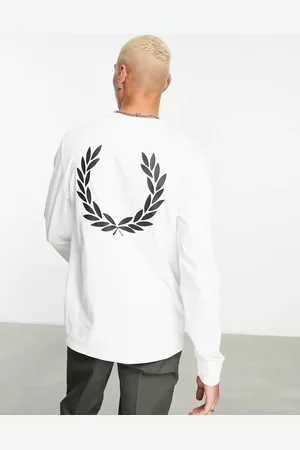 Fred Perry Laurel wreath back print long sleeve top in