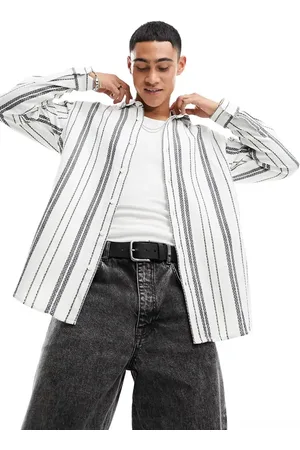Pull&Bear Long sleeve stripe shirt in