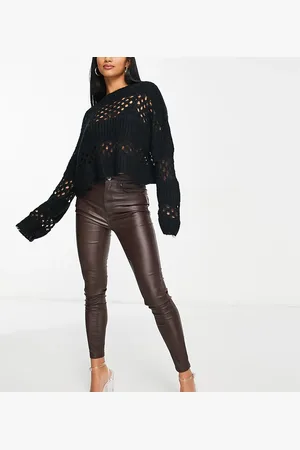 Stradivarius Petite coated high waist jean in