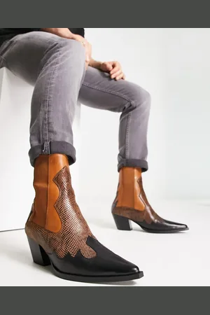 ASOS Heeled chelsea western boots in leather