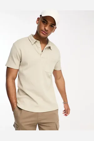Only & Sons Waffle polo in beige