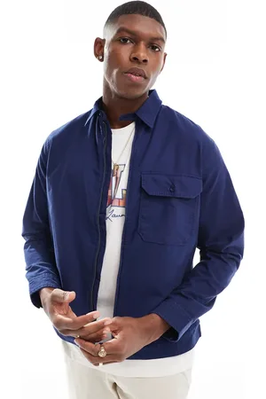 Ralph Lauren Zip front garment dyed oxford shirt jacket in