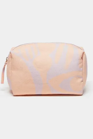 & OTHER STORIES Makeup bag in geometric print in and purple