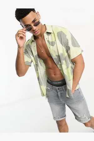 River Island Short sleeve seersucker printed shirt in
