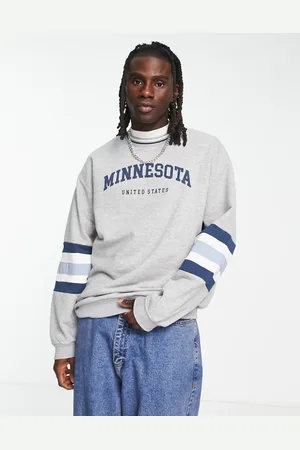 ASOS Oversized sweatshirt in marl colour block with city print