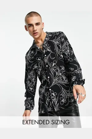 ASOS Revere shirt in with scribble floral print