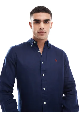 Ralph Lauren Icon logo linen shirt custom fit in