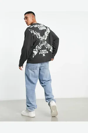 ASOS Oversized long sleeve t-shirt with Suicide Squad print in black